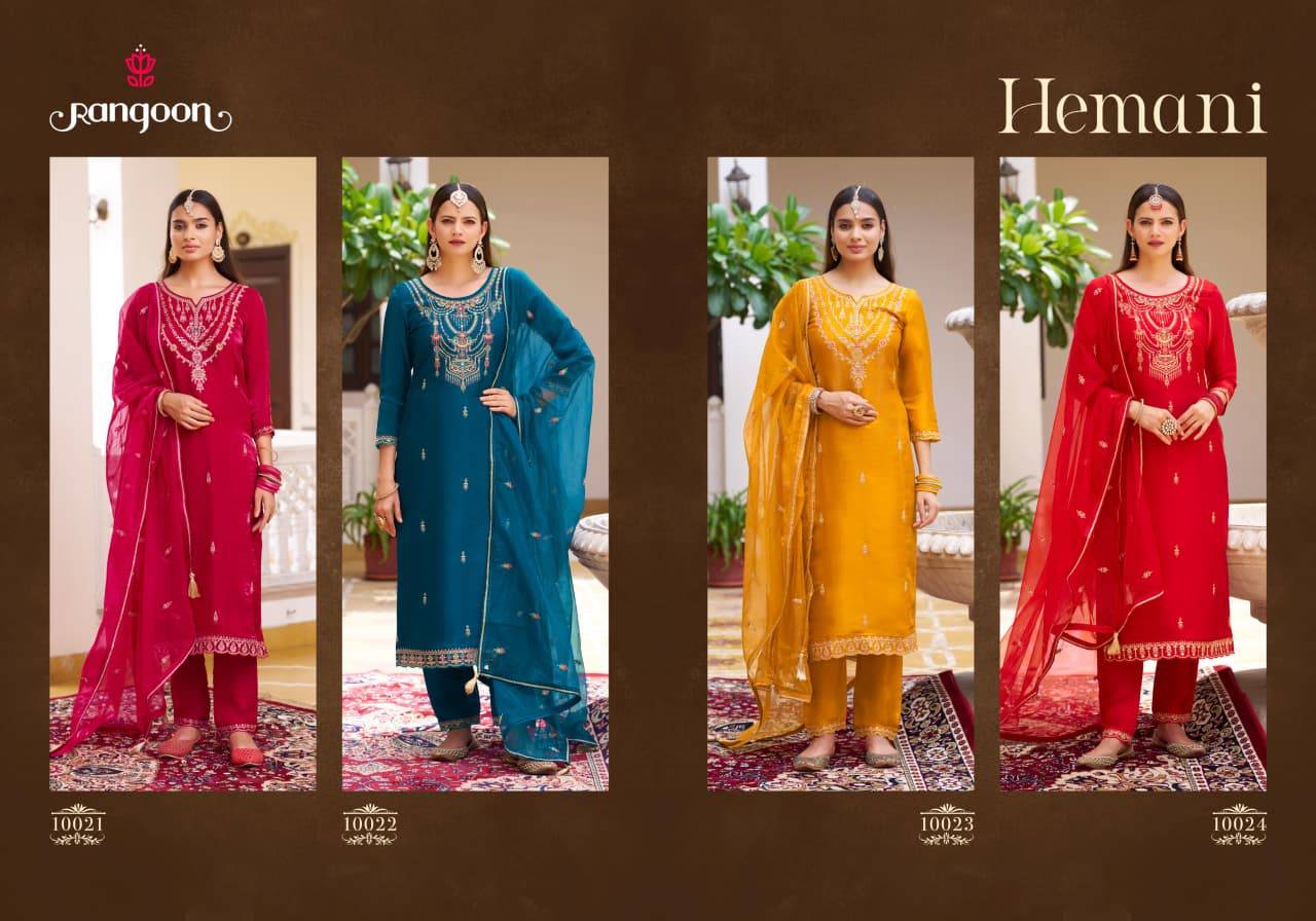 Rangoon hemani 3 pcs kurti gujarat wholesale market